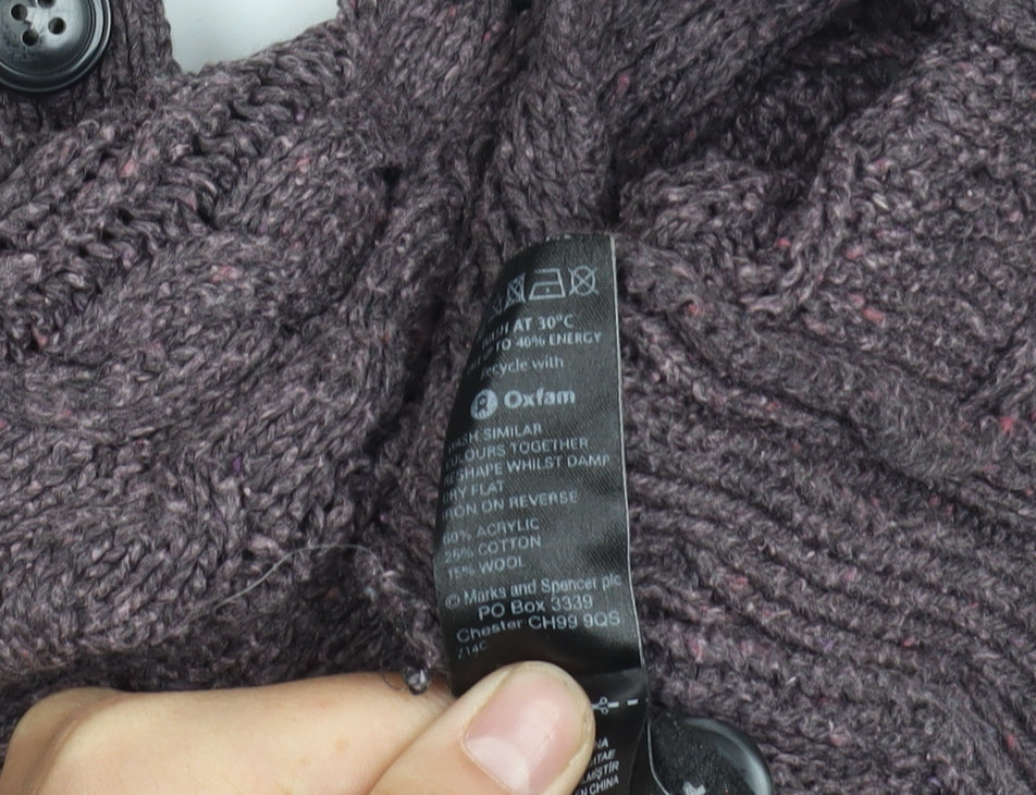 Marks and Spencer Women's Purple Roll Neck Jumper