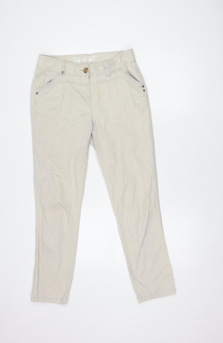BHS Women's Grey Trousers, Size 8, Button Closure