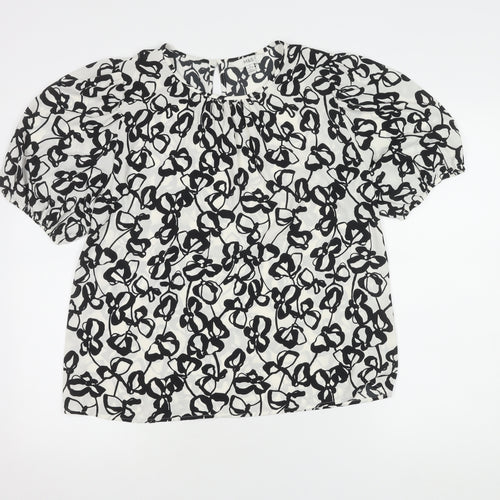 Marks and Spencer Women's Black Floral Blouse Size 12