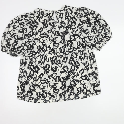 Marks and Spencer Women's Black Floral Blouse Size 12