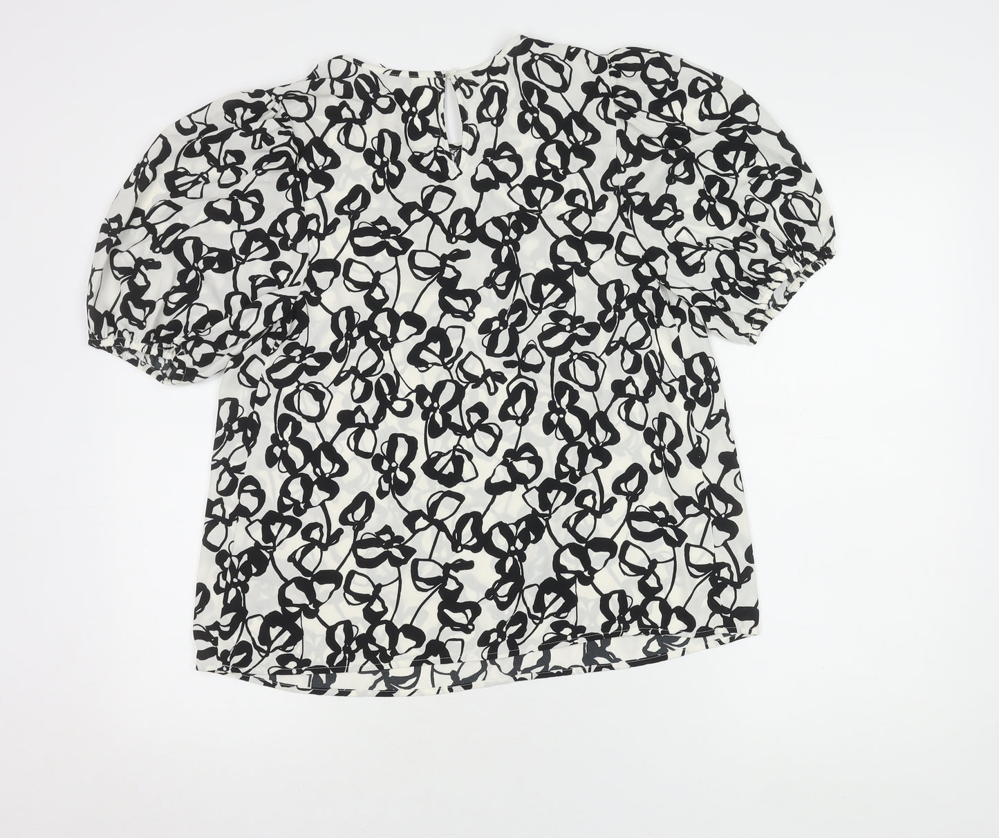 Marks and Spencer Women's Black Floral Blouse Size 12