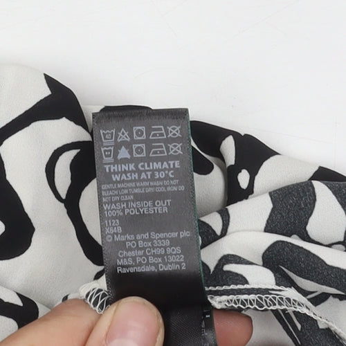 Marks and Spencer Women's Black Floral Blouse Size 12