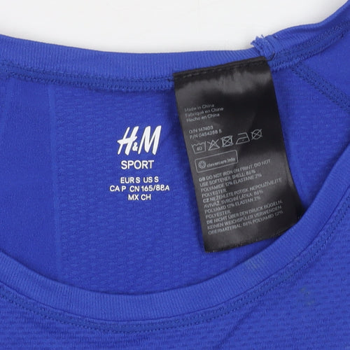 H&M Women's Blue Cropped Sport Top Size 12