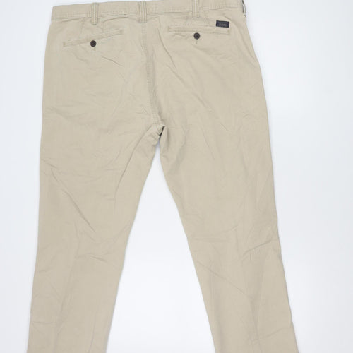 Marks and Spencer Men's Beige Straight Trousers Size 40