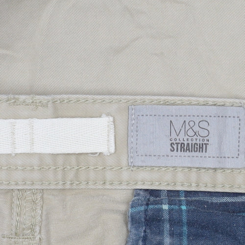 Marks and Spencer Men's Beige Straight Trousers Size 40