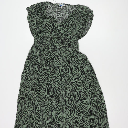 Next Women's Green Animal Print Dress Size 10
