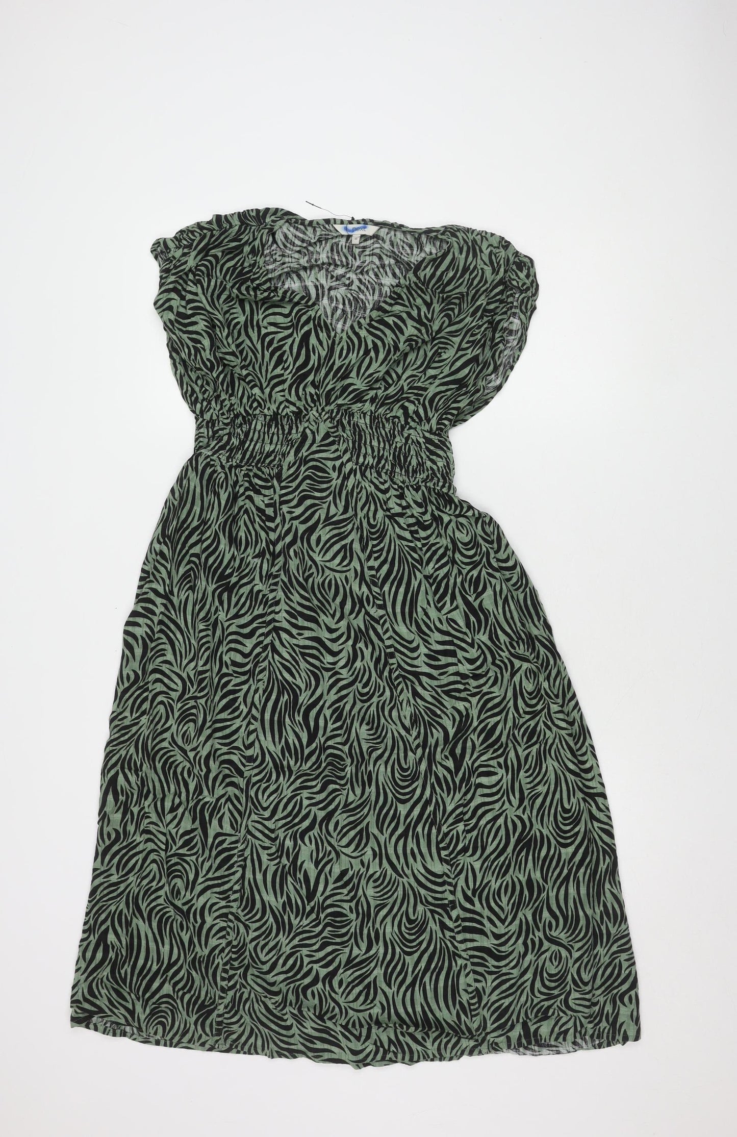 Next Women's Green Animal Print Dress Size 10