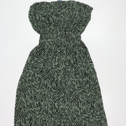 Next Women's Green Animal Print Dress Size 10