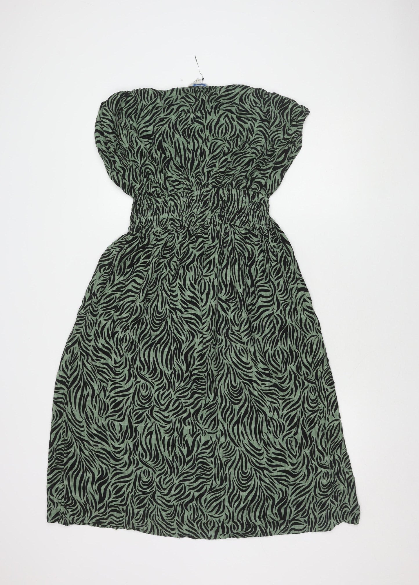 Next Women's Green Animal Print Dress Size 10