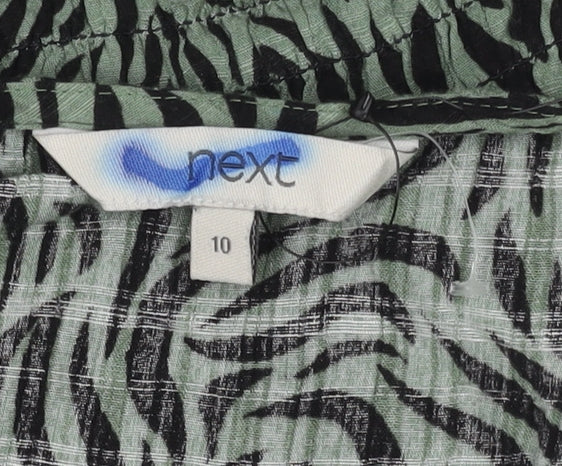 Next Women's Green Animal Print Dress Size 10