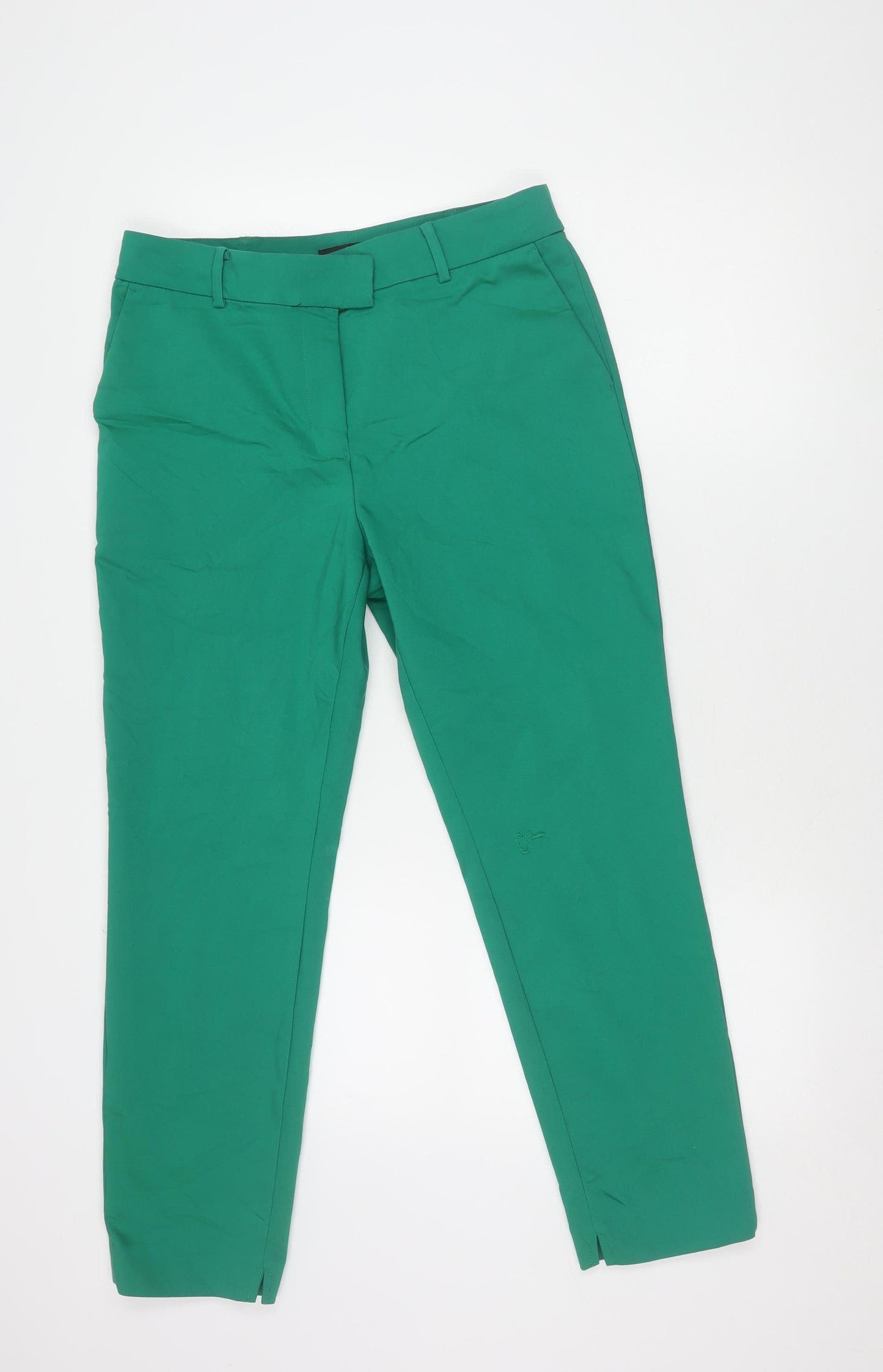 Next Women's Green Trousers Size 12, Cotton Blend