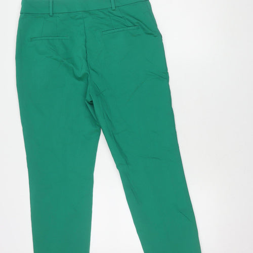 Next Women's Green Trousers Size 12, Cotton Blend