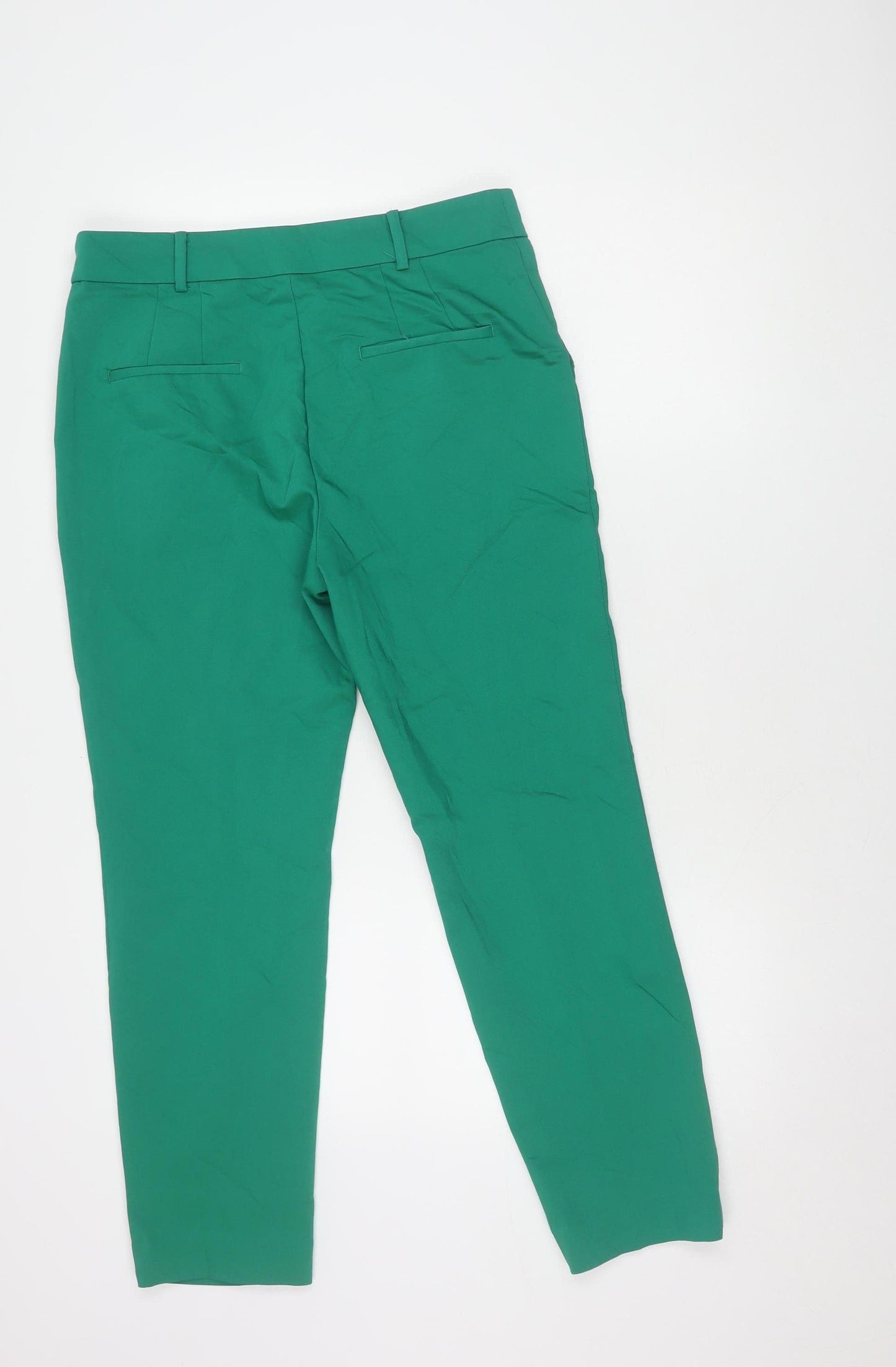 Next Women's Green Trousers Size 12, Cotton Blend