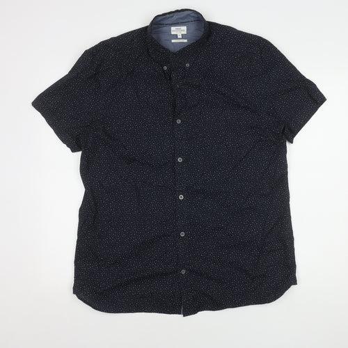 Next Men's Blue Polka Dot Button-Up Shirt XL
