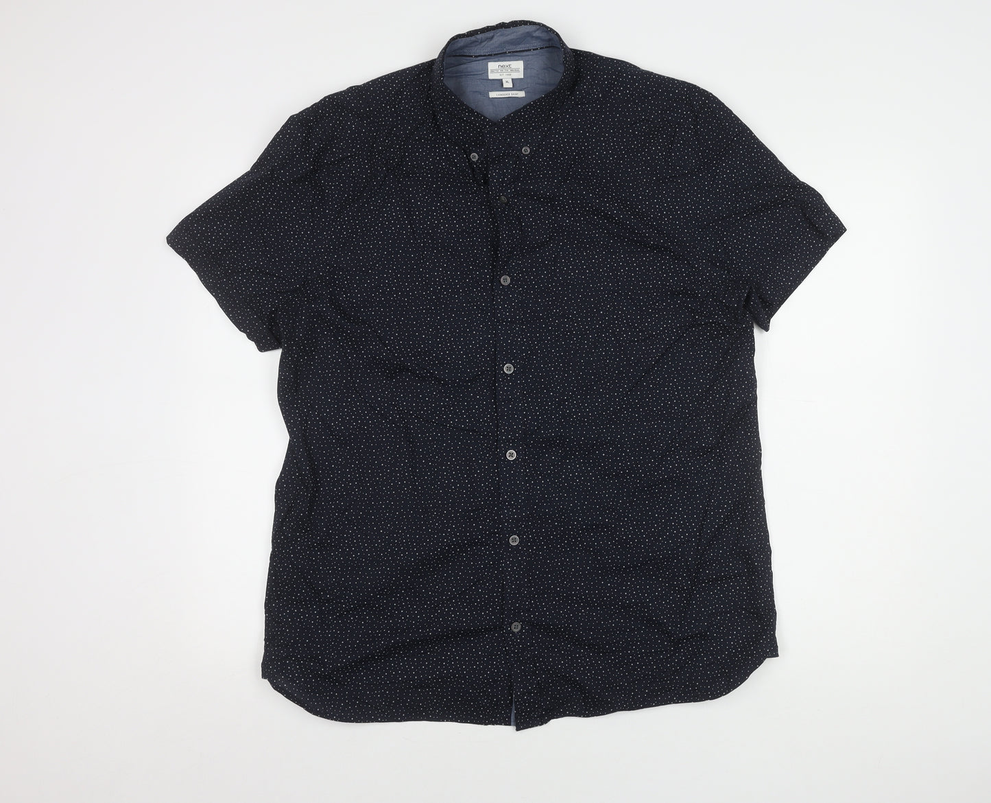 Next Men's Blue Polka Dot Button-Up Shirt XL