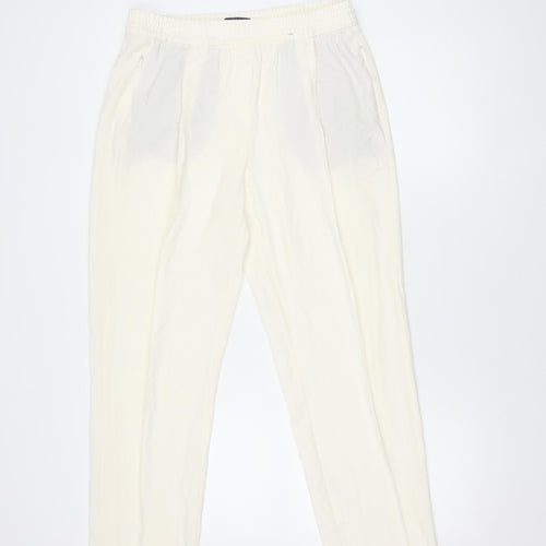 Marks and Spencer Women's Ivory Pleated Trousers Size 12