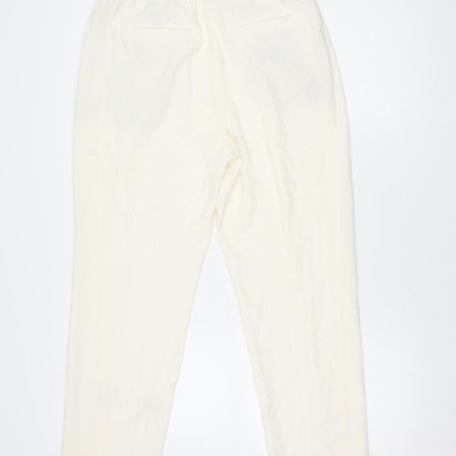 Marks and Spencer Women's Ivory Pleated Trousers Size 12