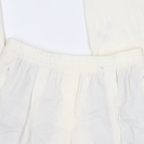 Marks and Spencer Women's Ivory Pleated Trousers Size 12