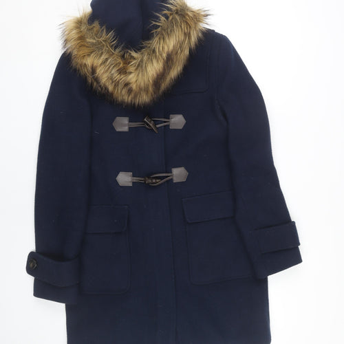 Marks and Spencer Women's Blue Duffle Coat Size 8