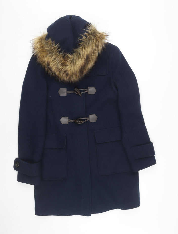 Marks and Spencer Women's Blue Duffle Coat Size 8