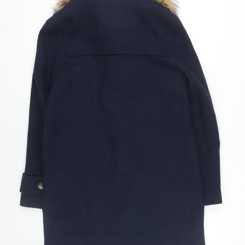 Marks and Spencer Women's Blue Duffle Coat Size 8