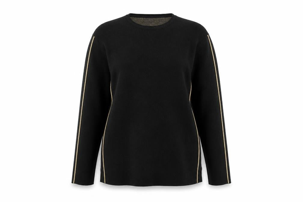 Front view of BSD K Women's Black jumper 2XL
