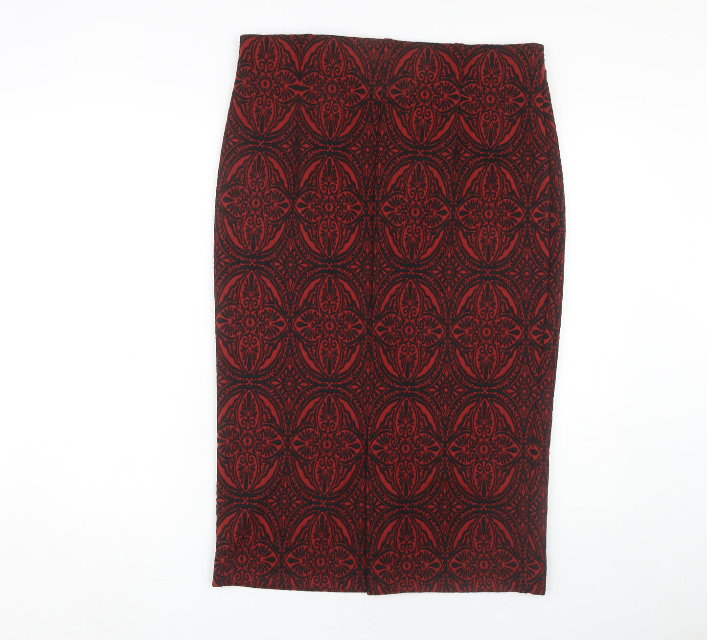 Marks and Spencer Women's Red Geometric Pencil Skirt Size 16