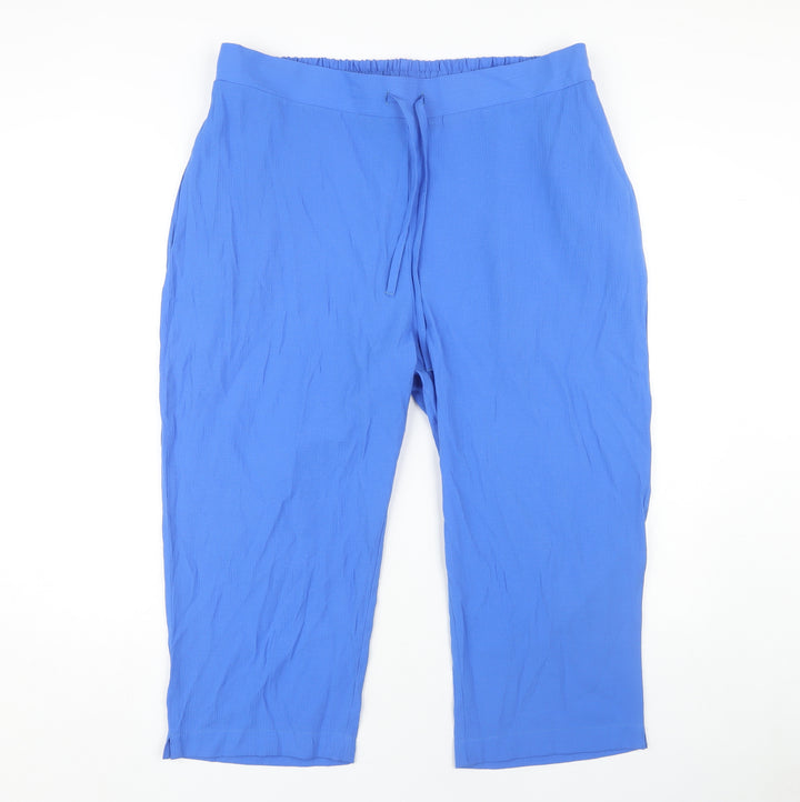 Damart Women's Blue Elastic Waist Trousers UK 22