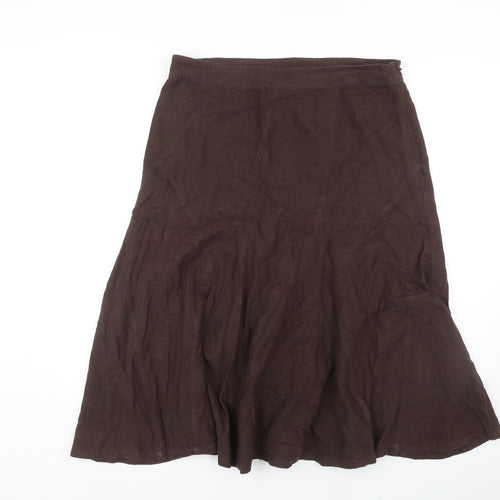 Casual Club Women's Brown Skirt, Size 14, Linen Blend