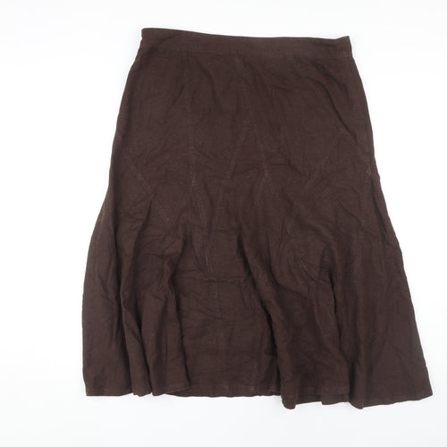 Casual Club Women's Brown Skirt, Size 14, Linen Blend