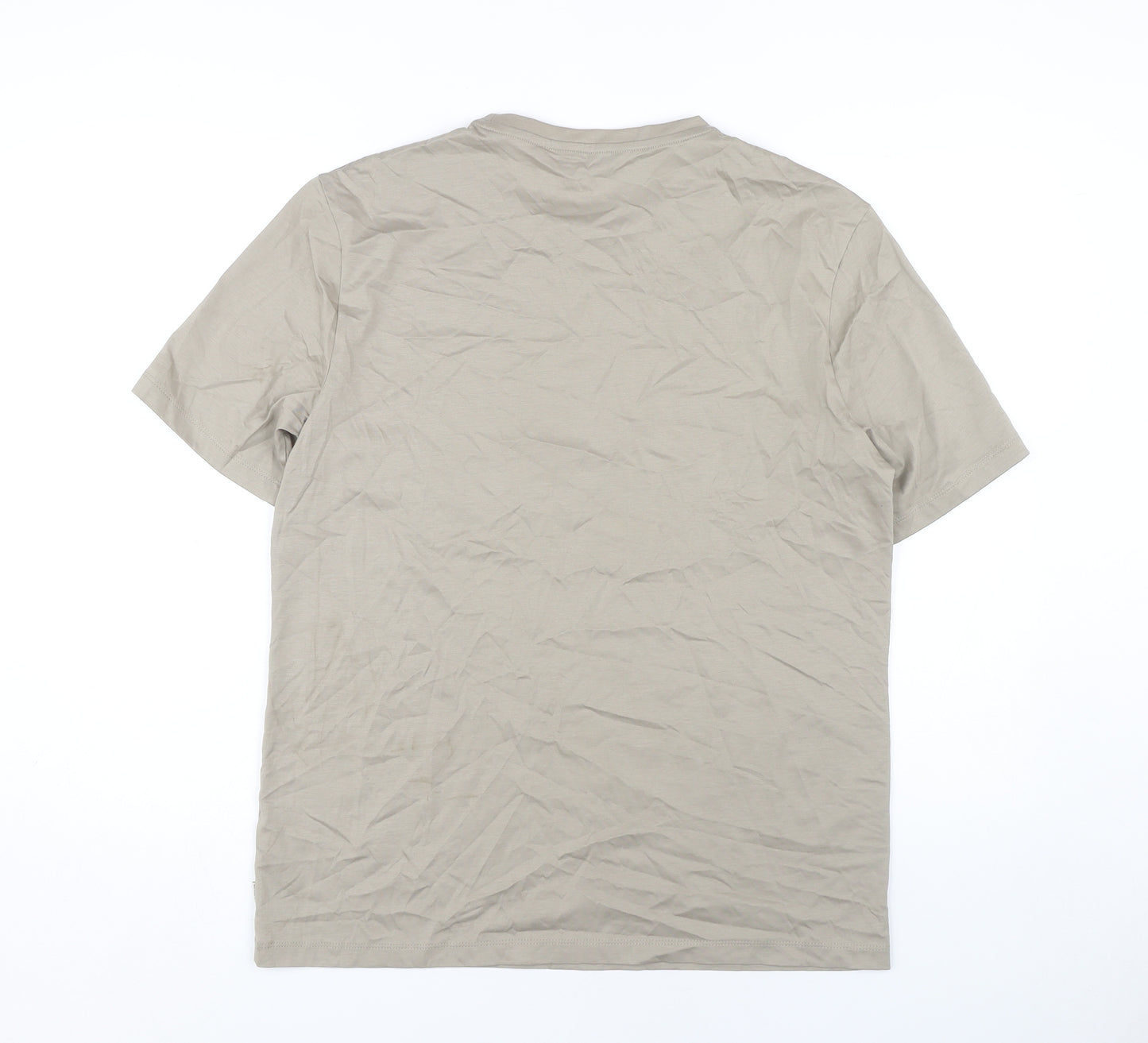 Autograph Men's Beige Cotton Crew Neck T-Shirt M
