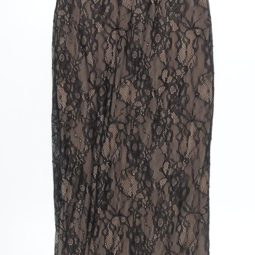 ASOS Women's Black Slip Dress, S, V-Neck Lace
