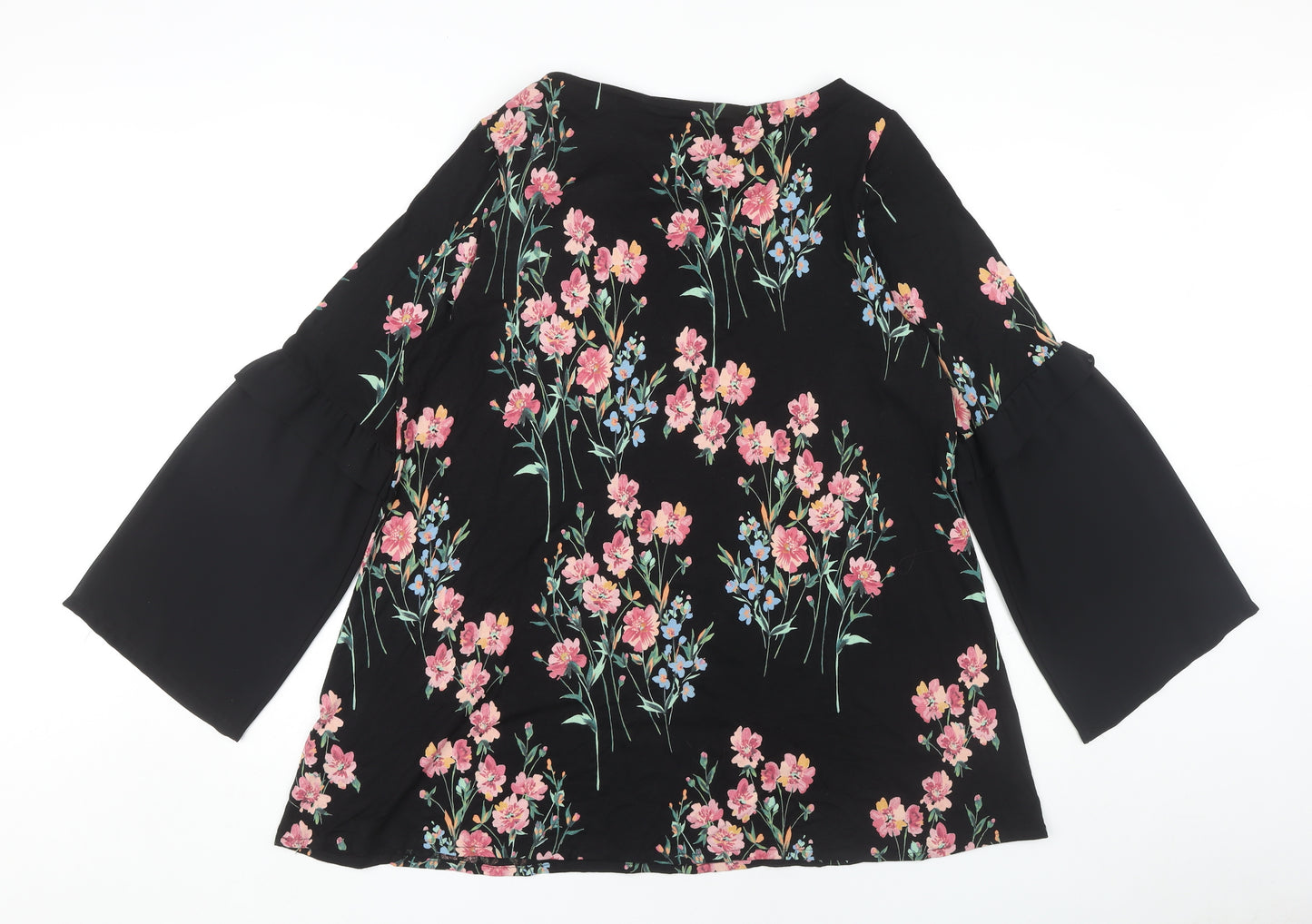 Marks and Spencer Women's Black Floral Blouse Size 18