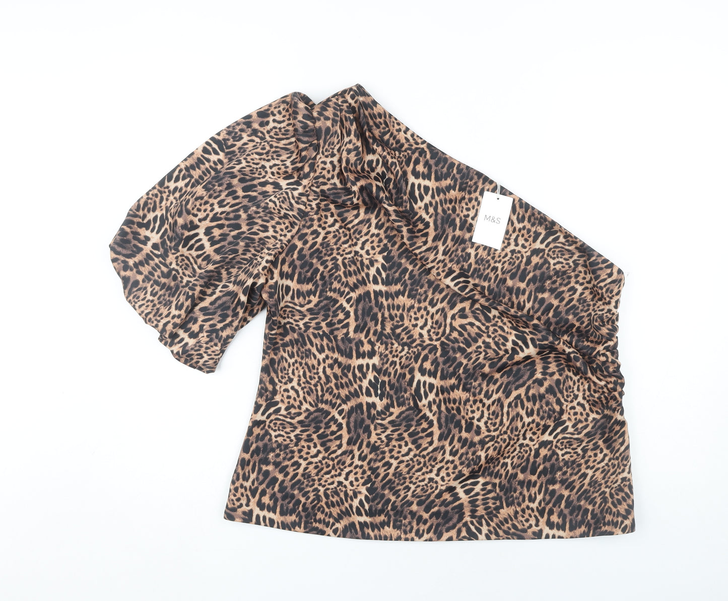 Marks and Spencer Women's Brown Leopard Print Top, Size 16