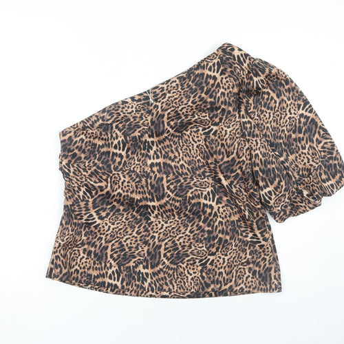 Marks and Spencer Women's Brown Leopard Print Top, Size 16