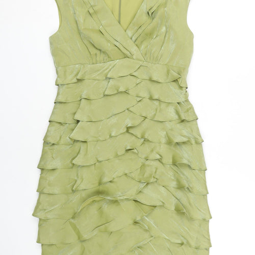 London Times Green Sheath Party Dress, Size 8