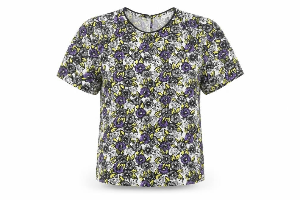 Front view of Next Women's Multicoloured Floral T-Shirt, size 6, Petite