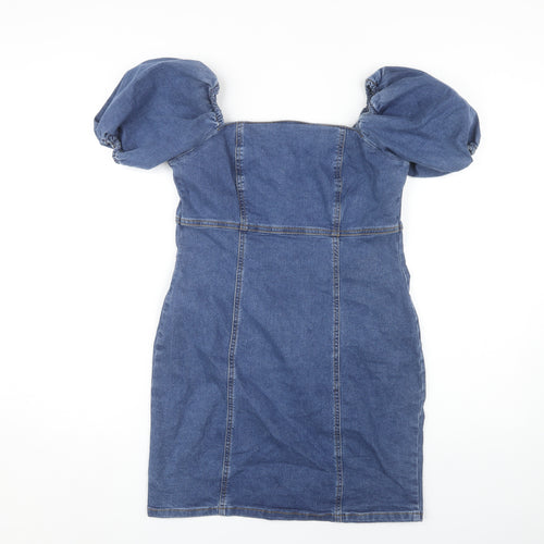 New Look Blue Denim Pencil Dress, Size 14, Women's Casual