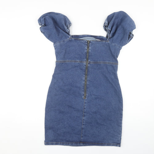 New Look Blue Denim Pencil Dress, Size 14, Women's Casual