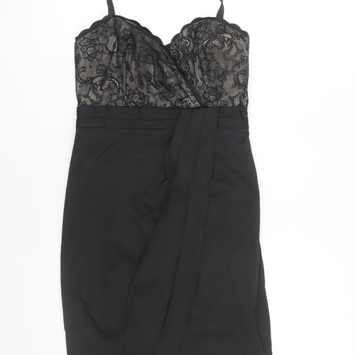 Next Women's Black Size 8 Halter Lace Cocktail Dress