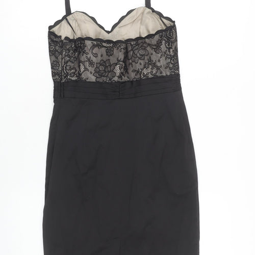 Next Women's Black Size 8 Halter Lace Cocktail Dress