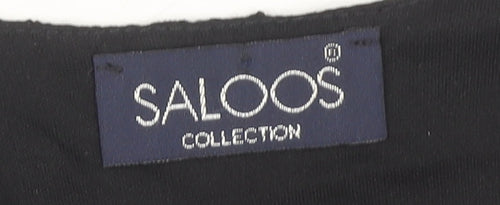 Saloos Women's Black Lace V-Neck Plus Size Blouse 2XL