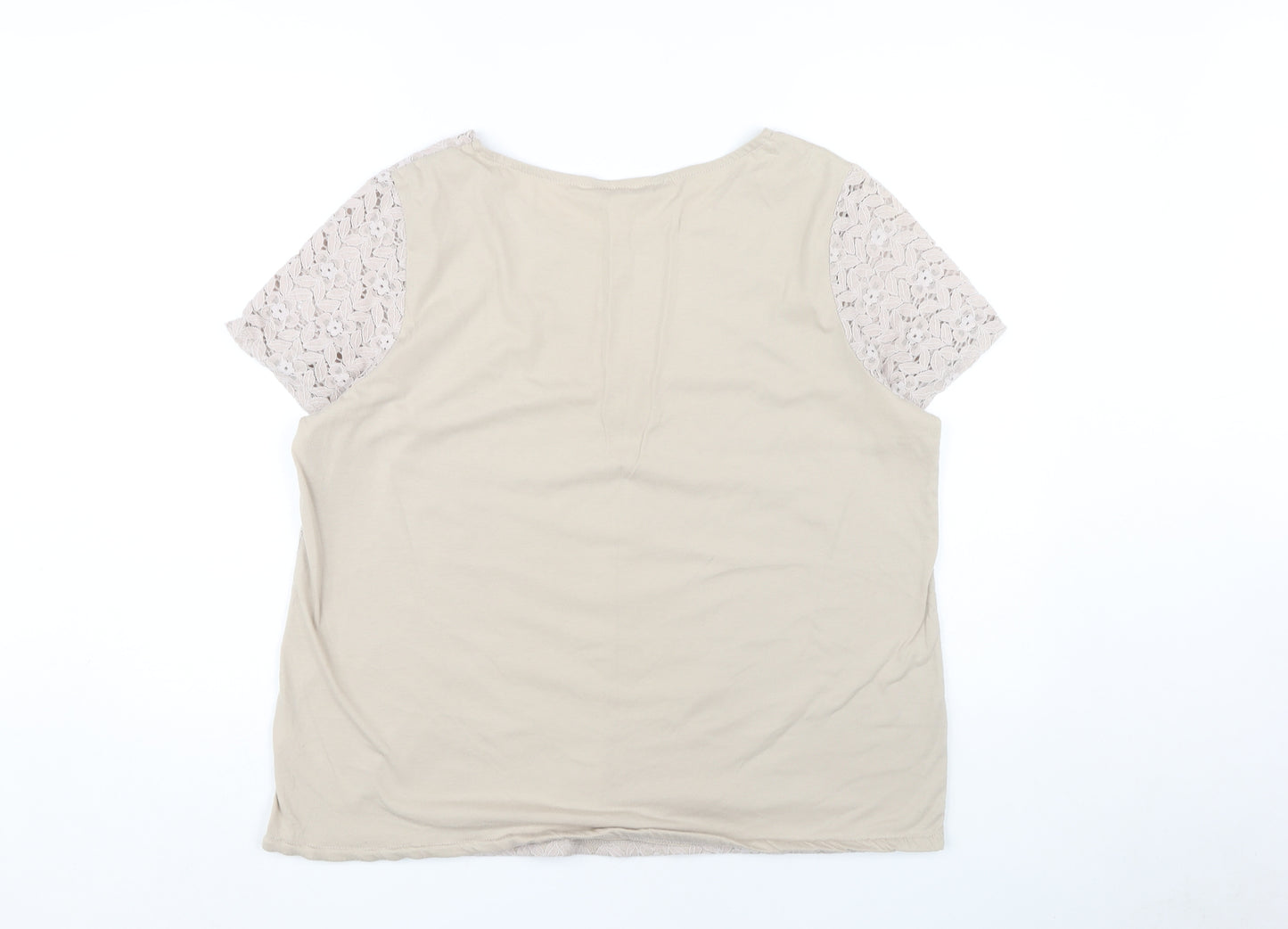 Bonmarché Women's Beige Lace Blouse Size 18