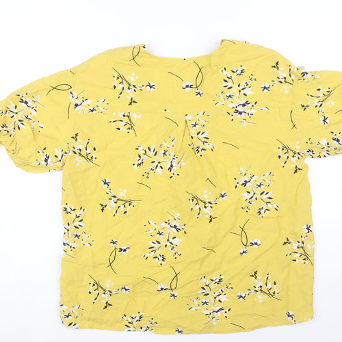Marks and Spencer Women's Yellow Floral Tunic Blouse Size 8
