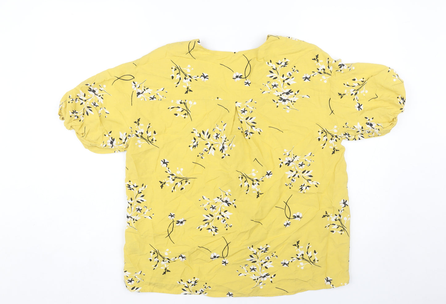 Marks and Spencer Women's Yellow Floral Tunic Blouse Size 8