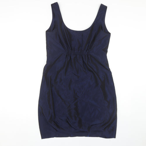 Zara Basic Women's Blue Slip Dress L - Casual & Chic