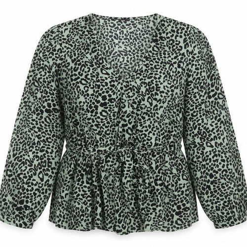 Green Animal Print M&S Women's Blouse, Size 18, Tunic Style