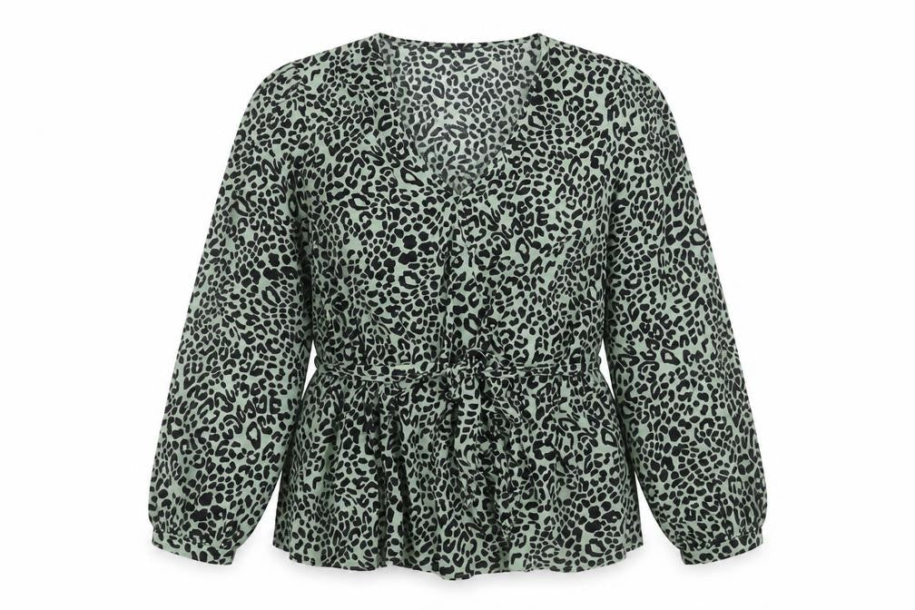 Green Animal Print M&S Women's Blouse, Size 18, Tunic Style