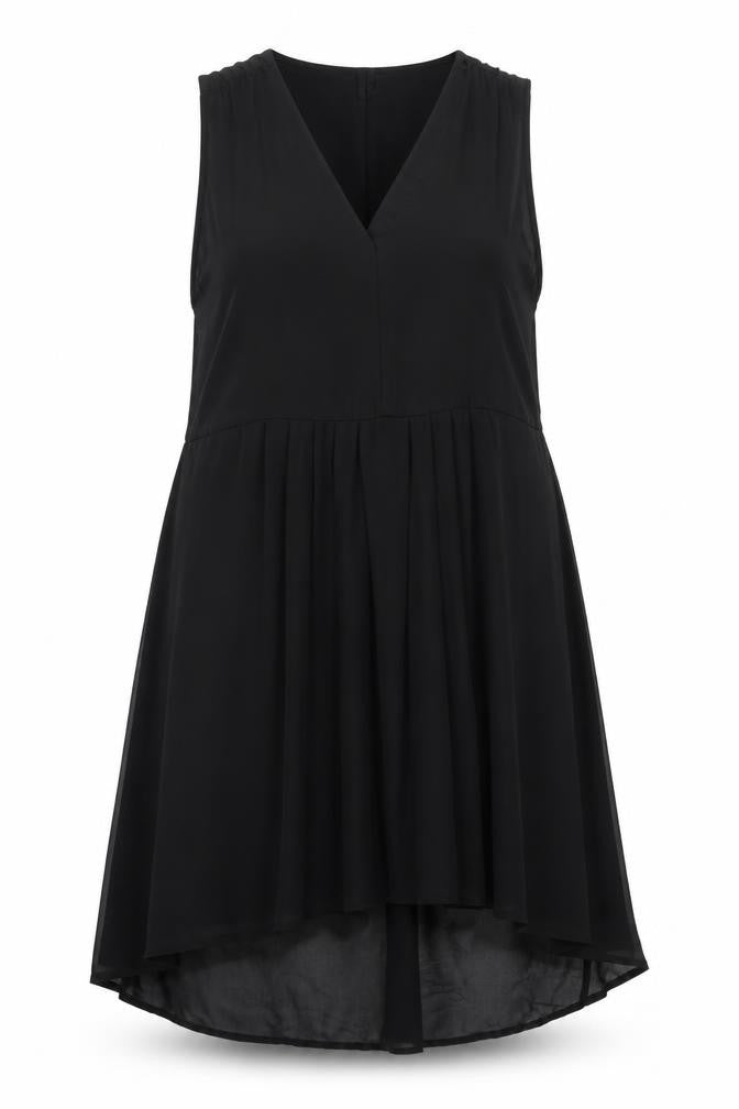 E-vie Women's Black Hi-Low Chiffon Dress Size 18