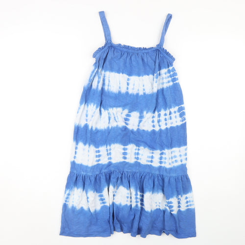 Next Girls Blue Tie Dye Dress, 11 Years, Cotton, Sleeveless